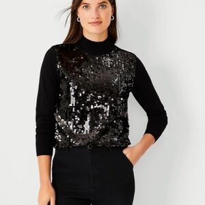 Ann Taylor Classic Black Turtleneck Sweater